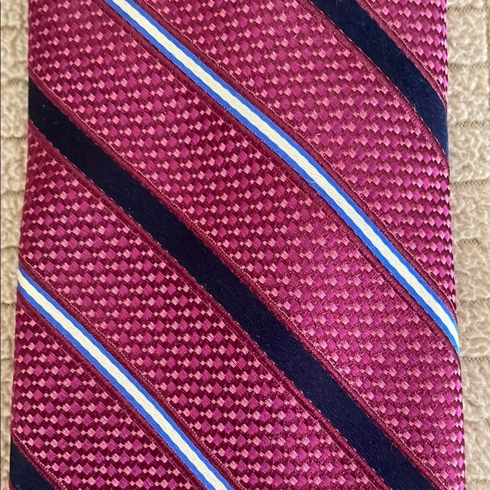Jos. A. Bank Burgundy and Navy Striped Tie